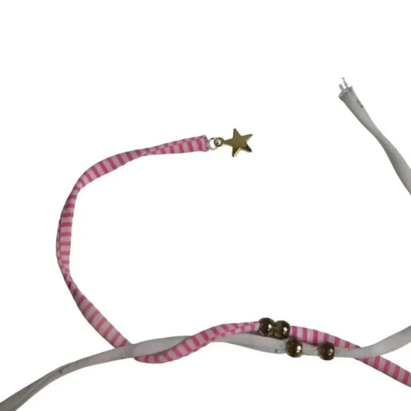 Victoria’s Secret Stars & Stripes Twist  Bikini Top Pink White Blue Size Medium - Picture 6 of 10